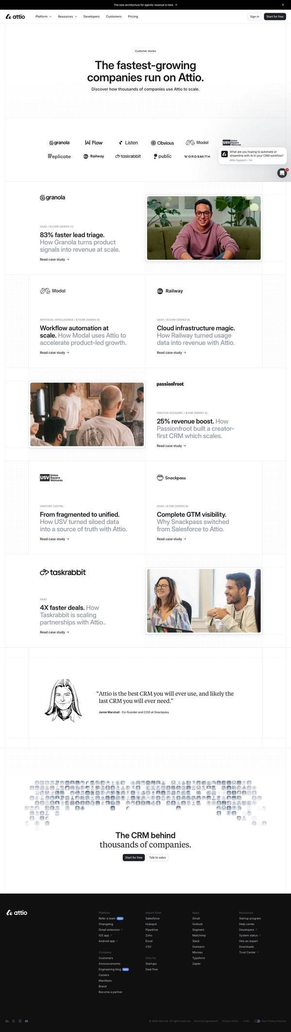Attio Website page