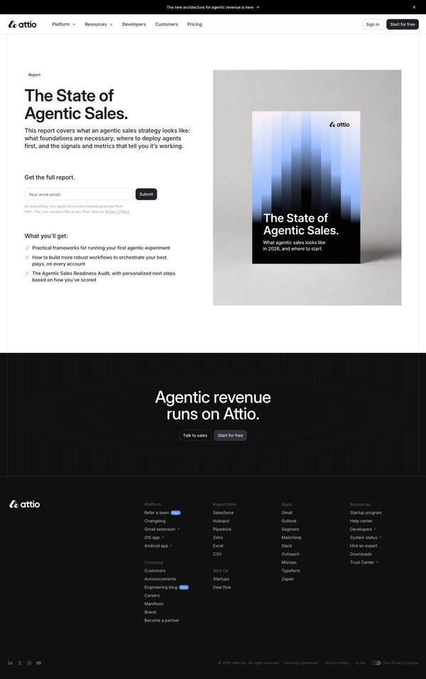 Attio landing page