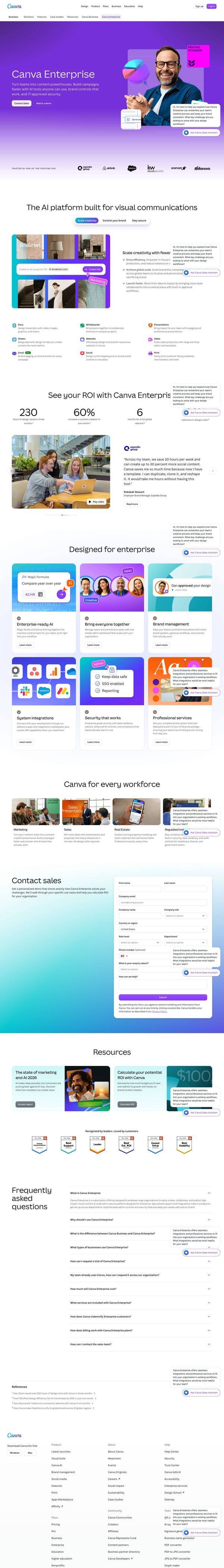 Canva landing page