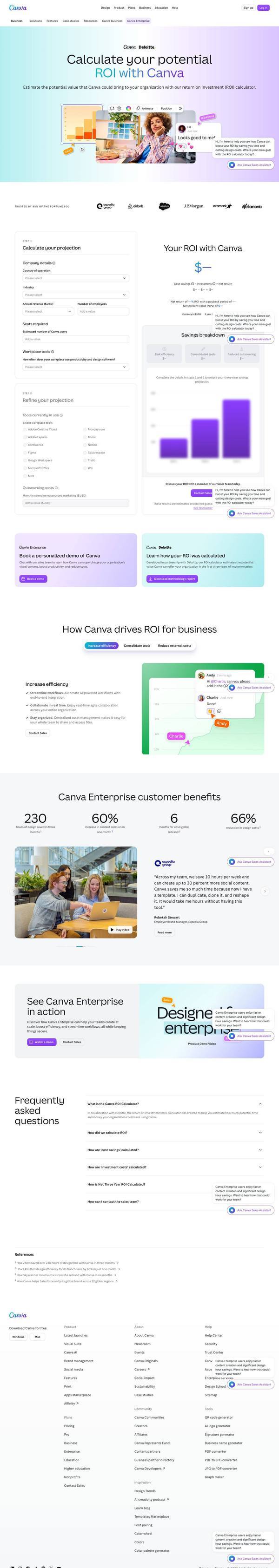 Canva landing page