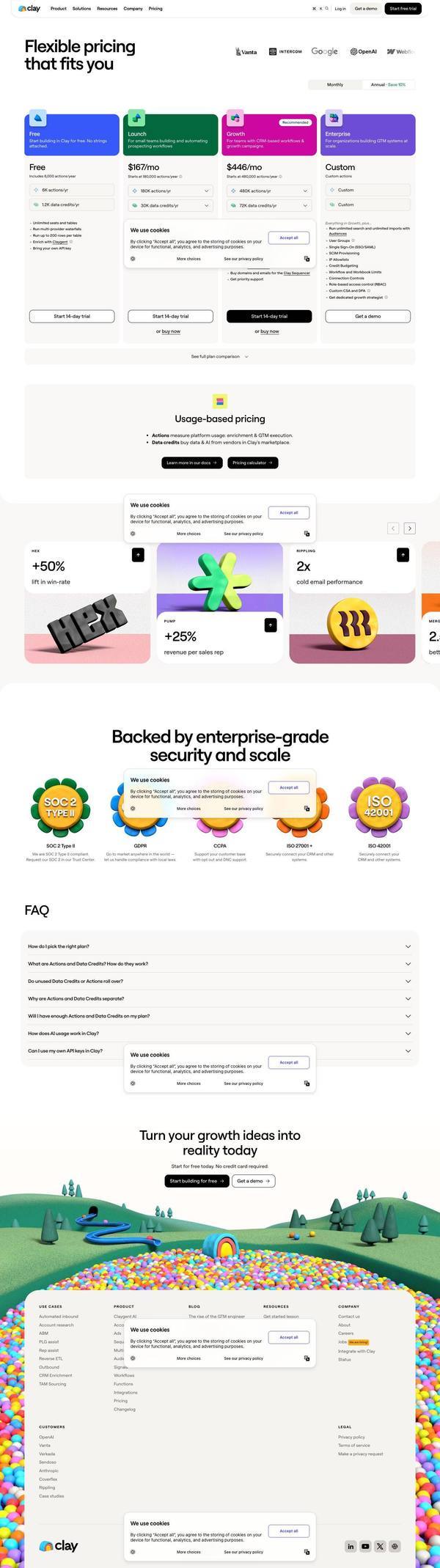 Clay landing page