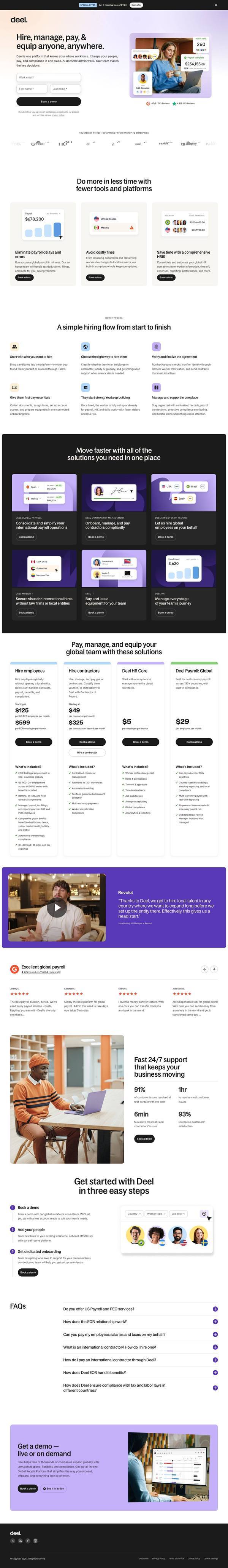 Deel landing page
