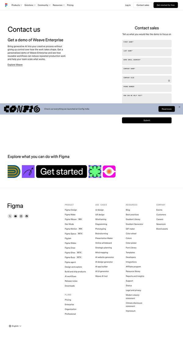 Figma landing page