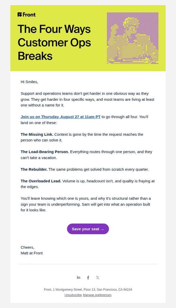 Front outreach email