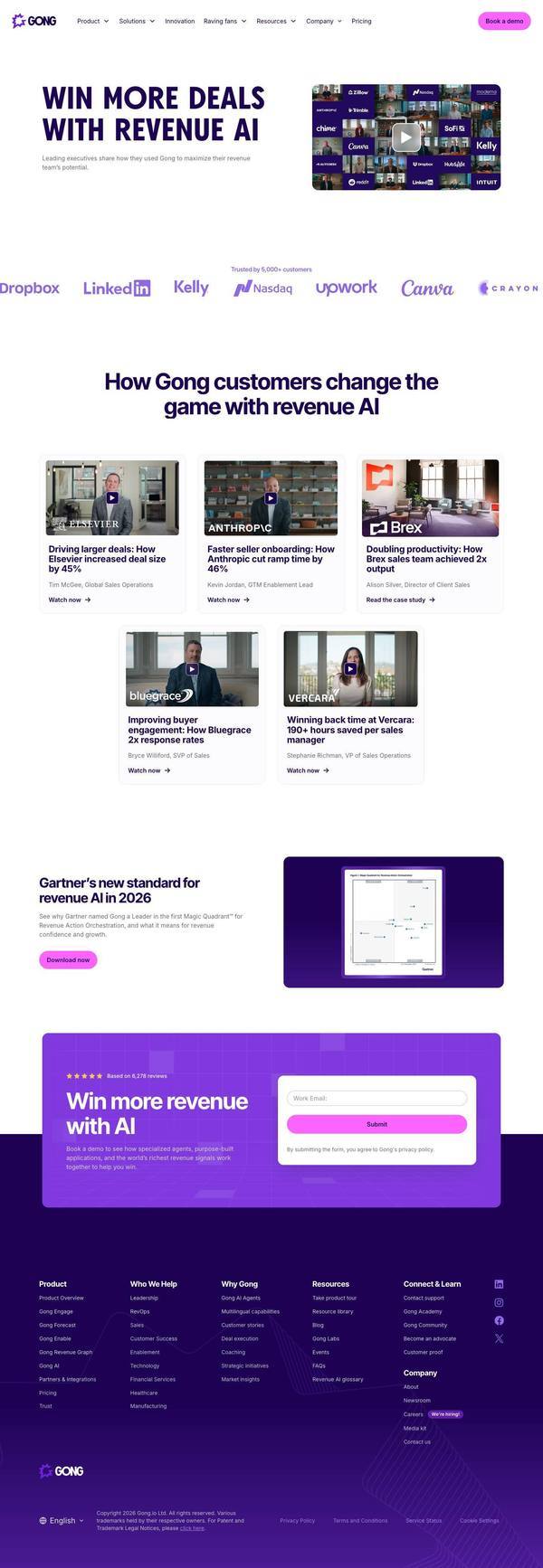 Gong Landing page