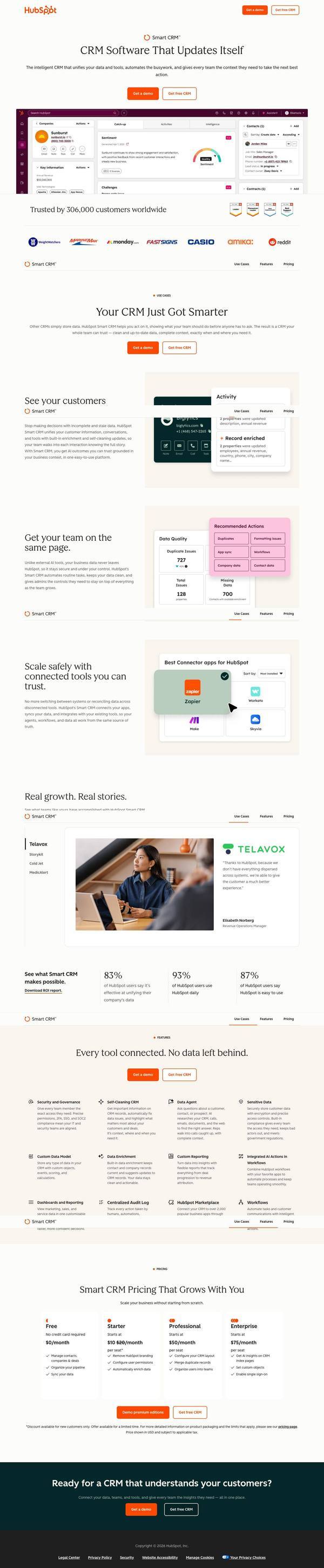 HubSpot landing page