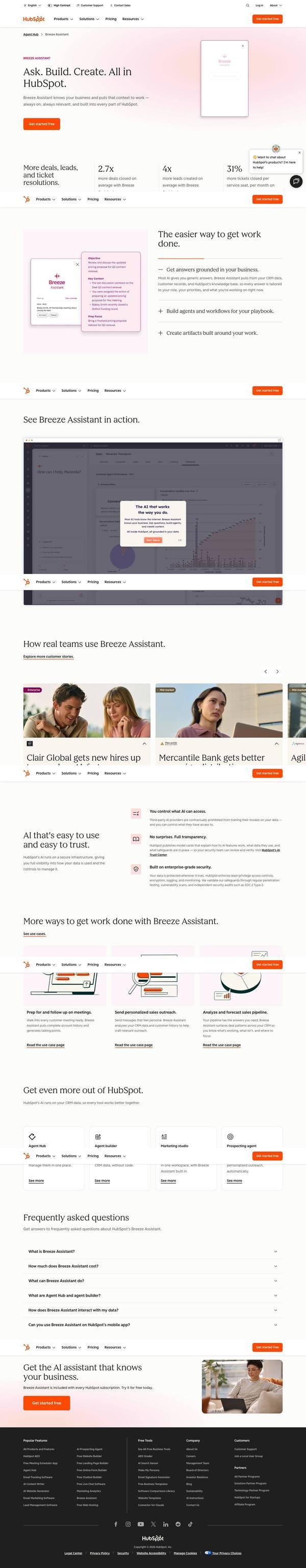 HubSpot landing page