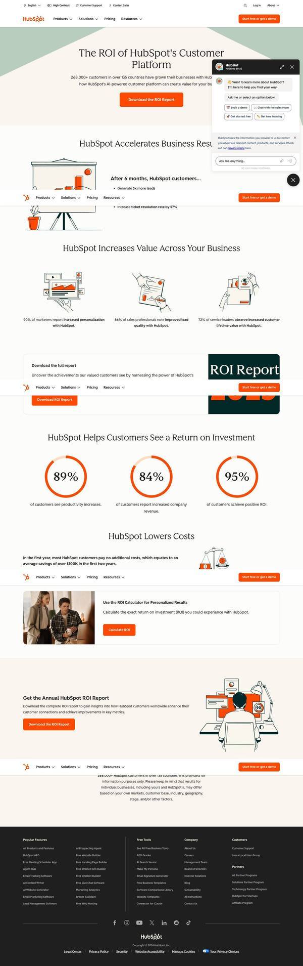 HubSpot landing page