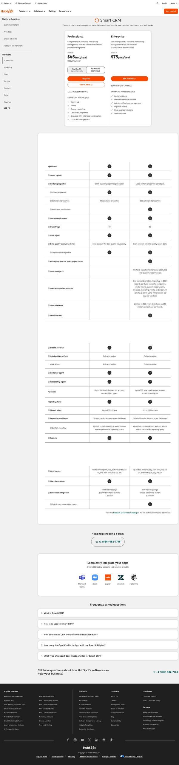 HubSpot landing page