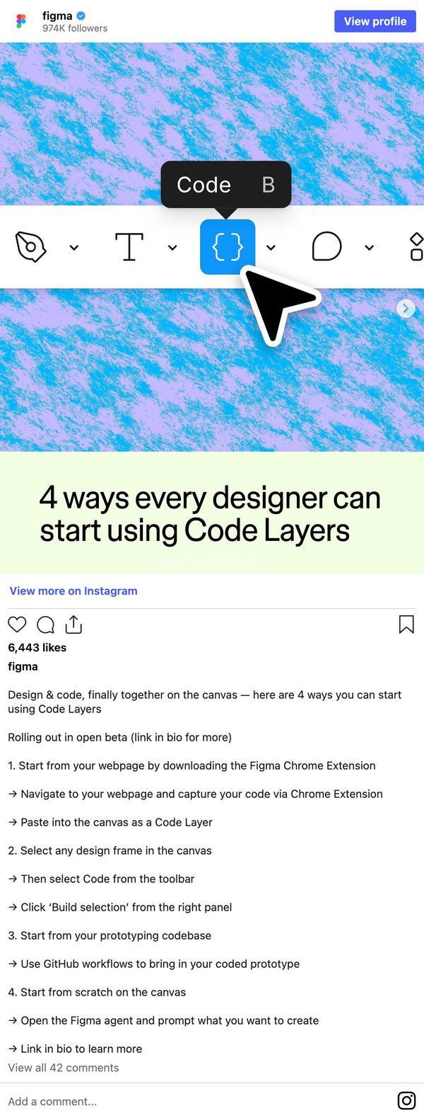Figma instagram post