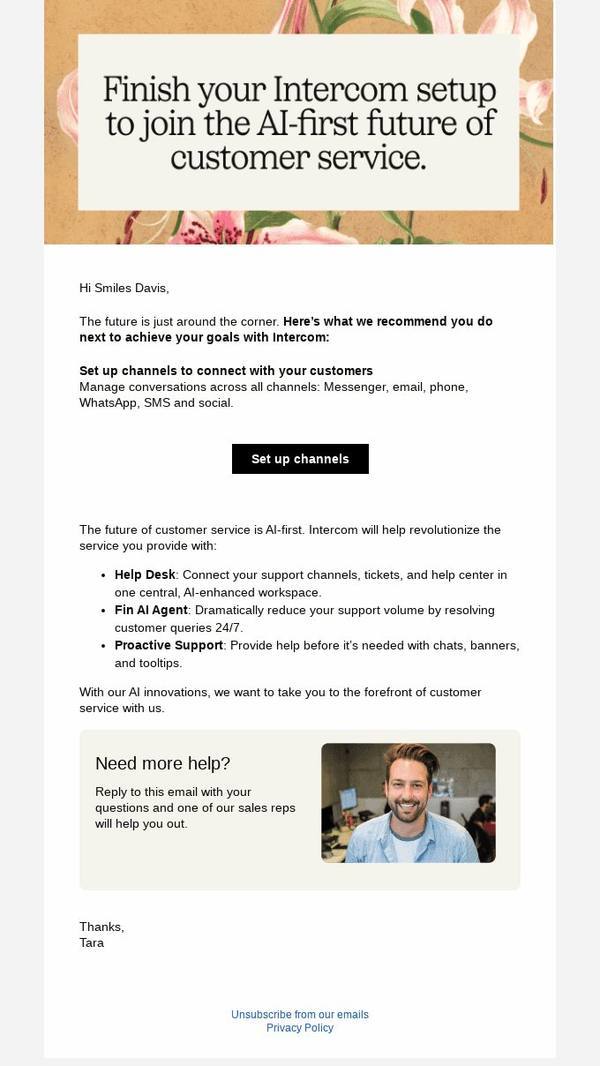 Intercom outreach email