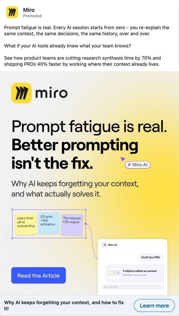 Miro linkedin ad