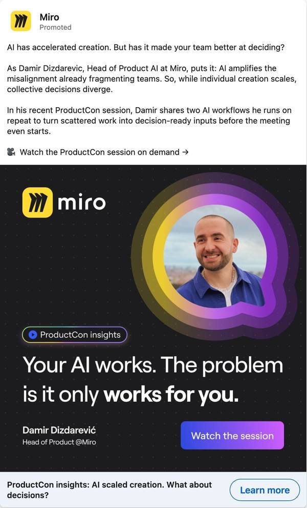 Miro linkedin ad