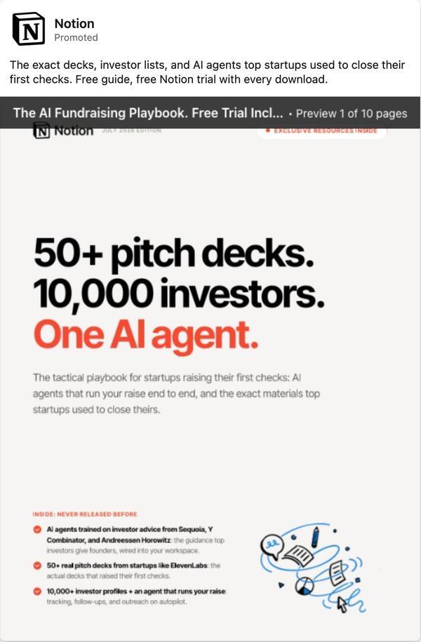 Notion linkedin ad