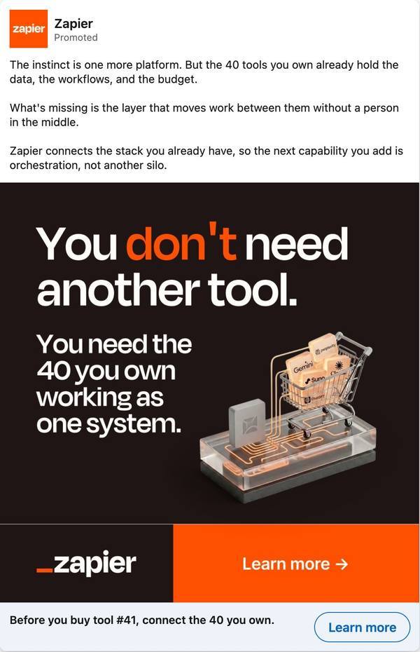 Zapier linkedin ad