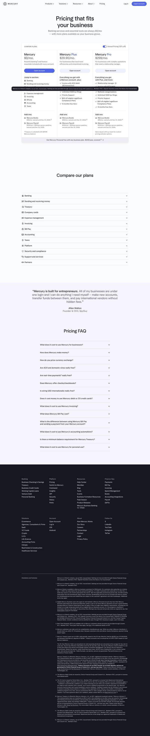 Mercury Landing page