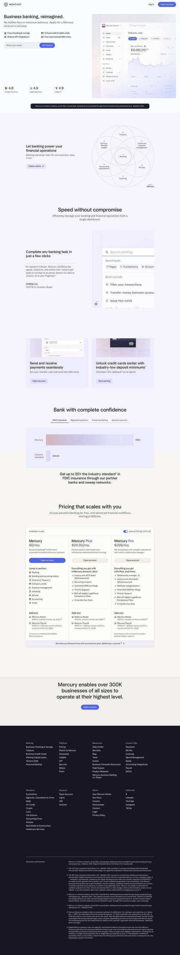 Mercury Landing page