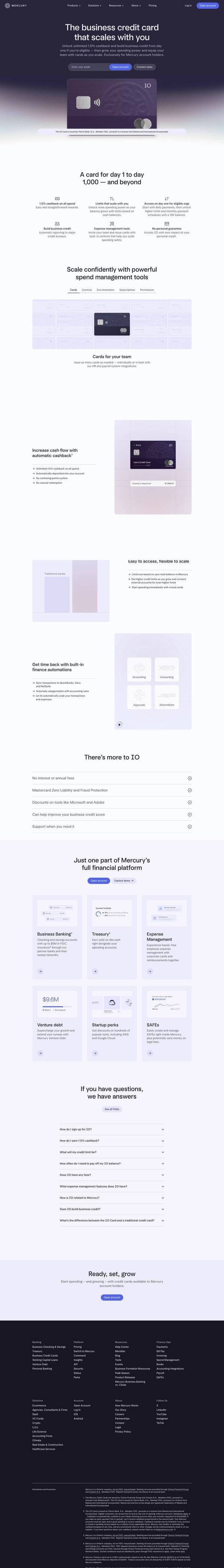 Mercury landing page