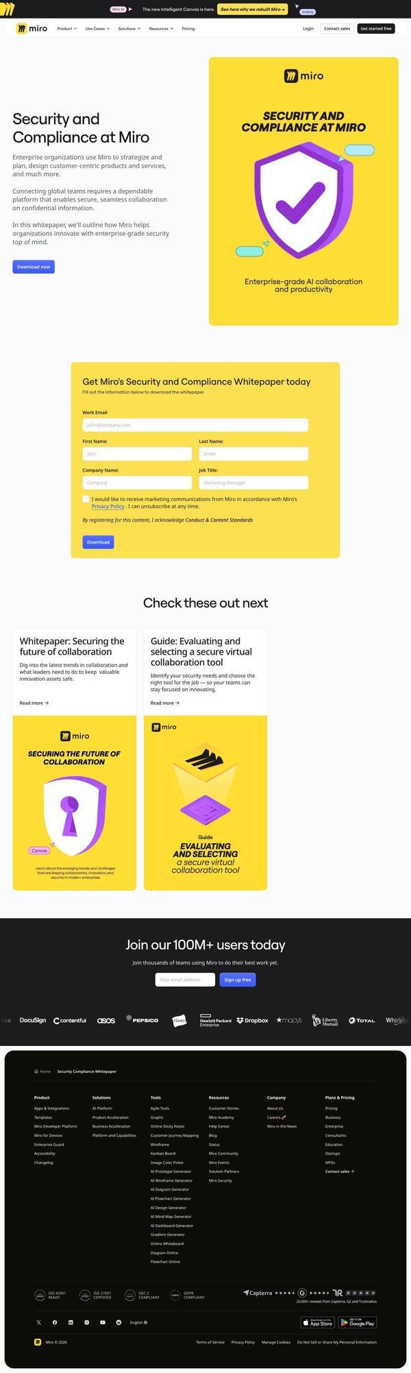 Miro Landing page