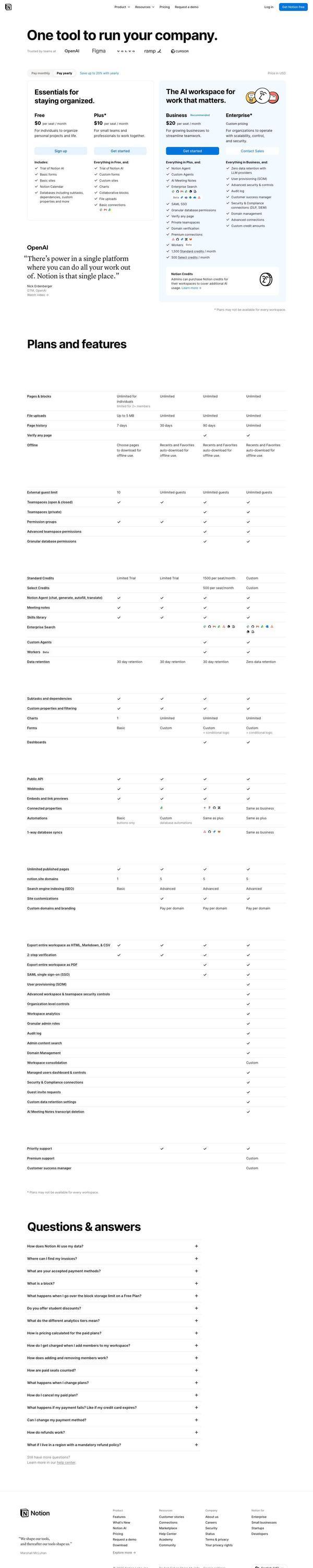 Notion Landing page