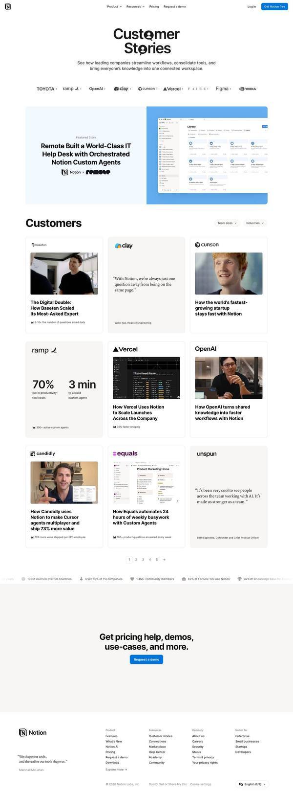 Notion Website page