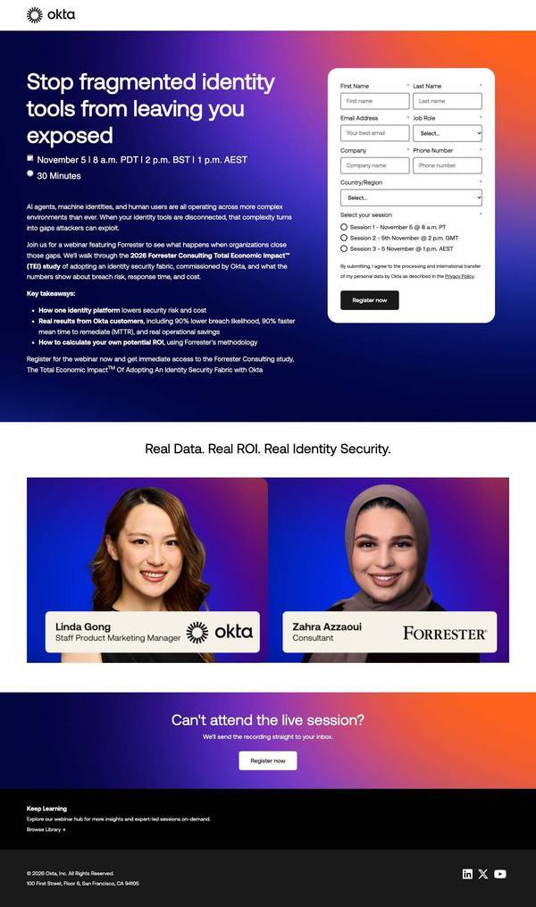 Okta Landing page