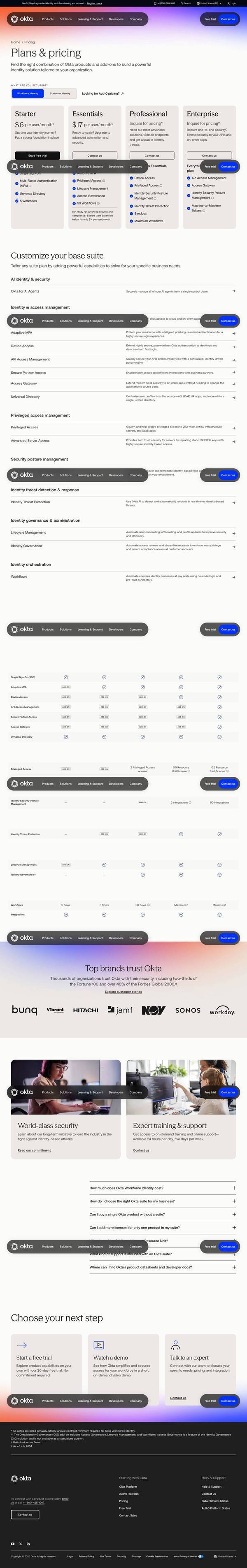 Okta Landing page