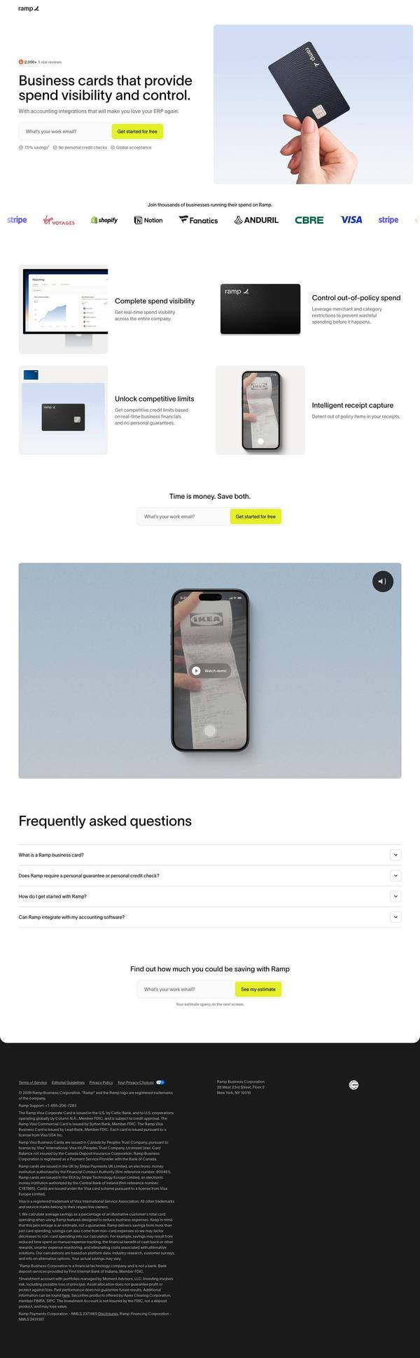 Ramp landing page