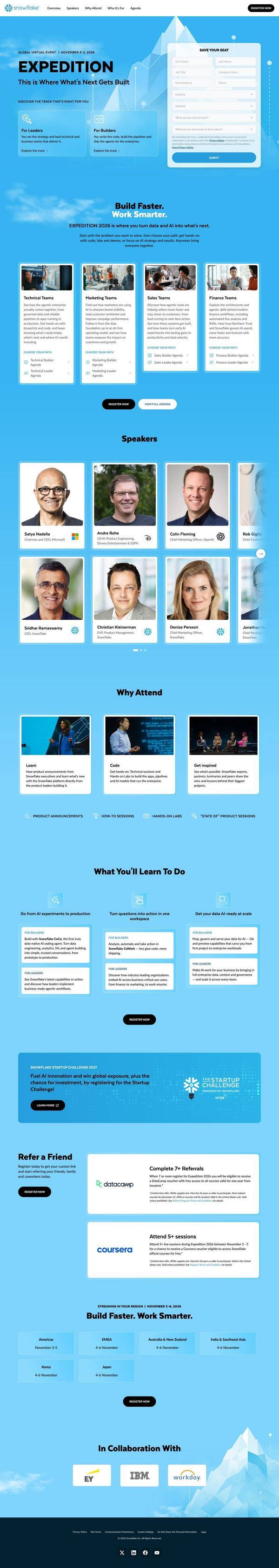 Snowflake Landing page