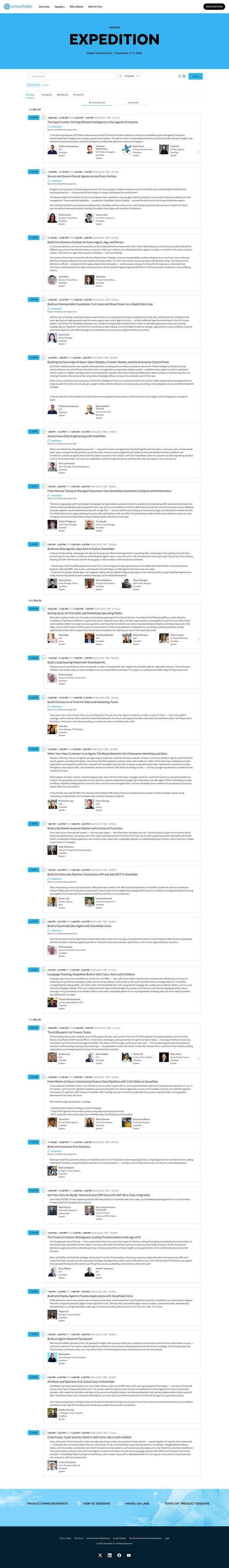 Snowflake Landing page