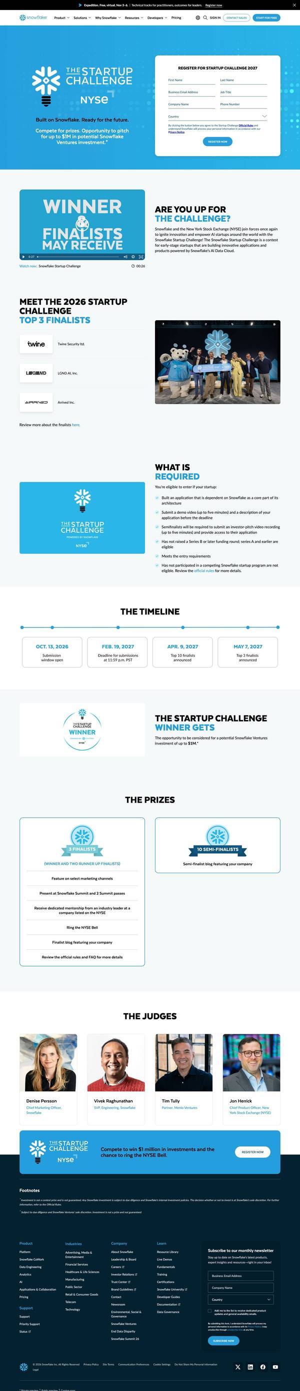Snowflake Landing page