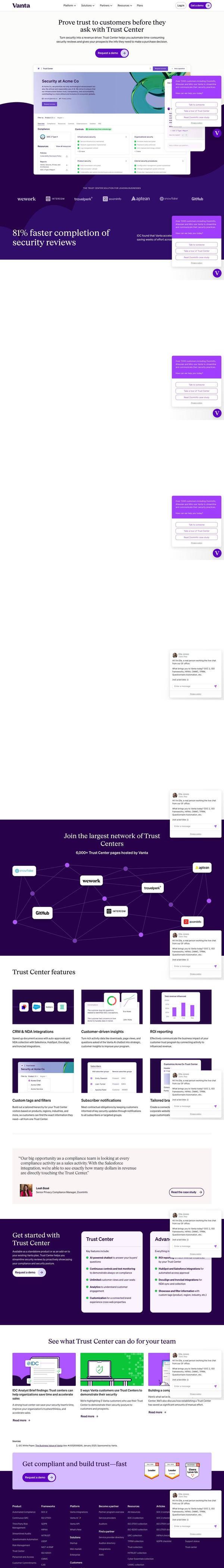 Vanta landing page