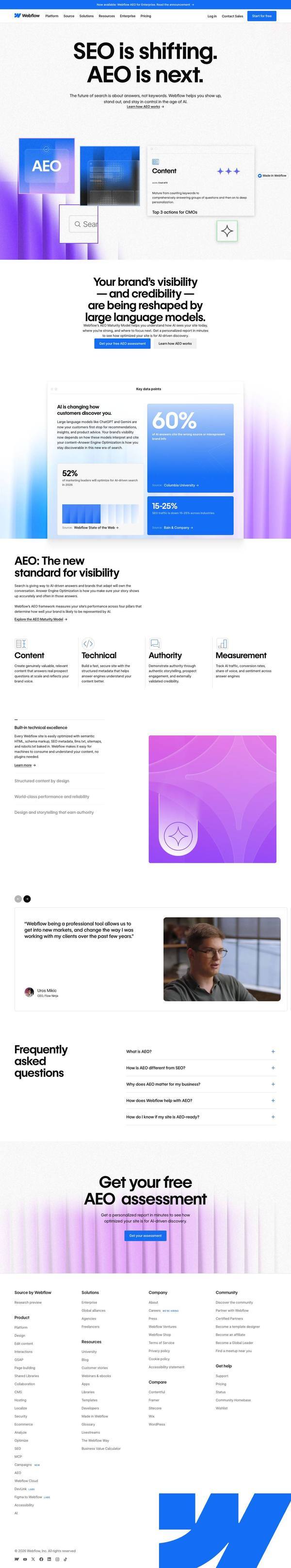 Webflow Landing page