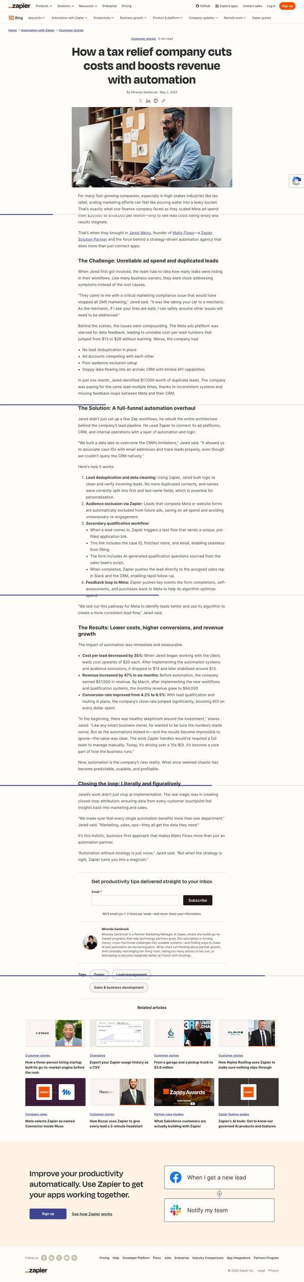Zapier Case study