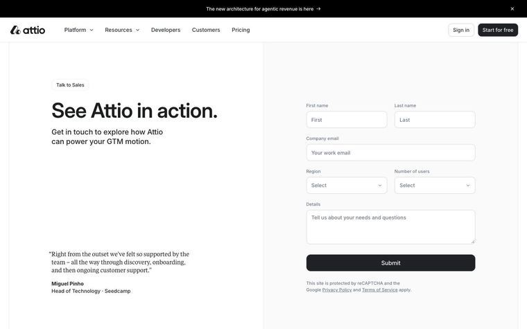 Attio: Talk to Sales | Attio