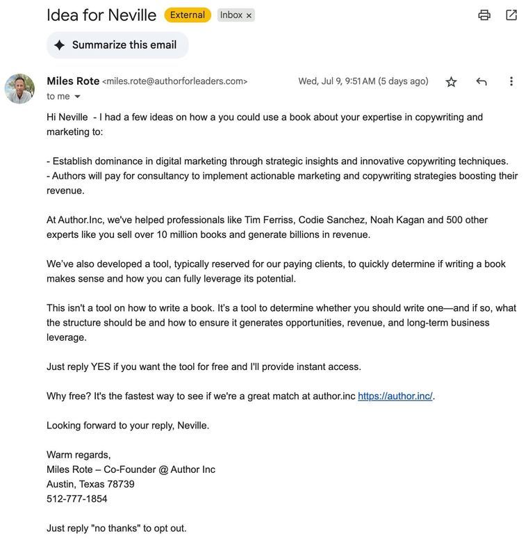 Author.Inc: Idea for Neville