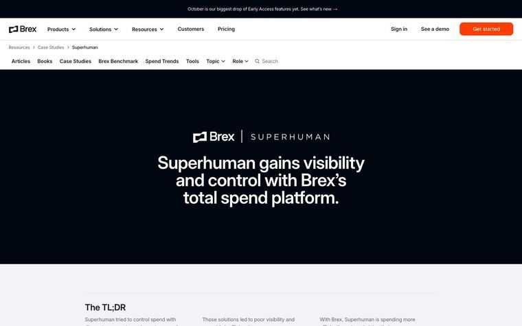 Brex: Superhuman gains visibility and control with Brex’s total spend platform