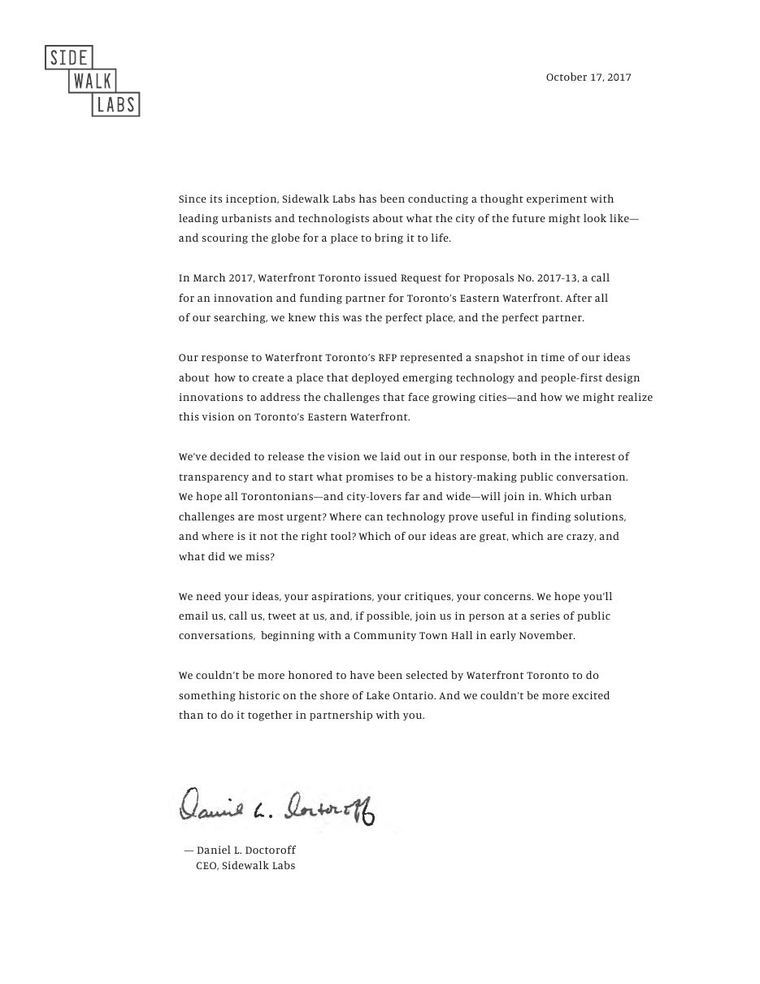 Sidewalk Labs: Proposal