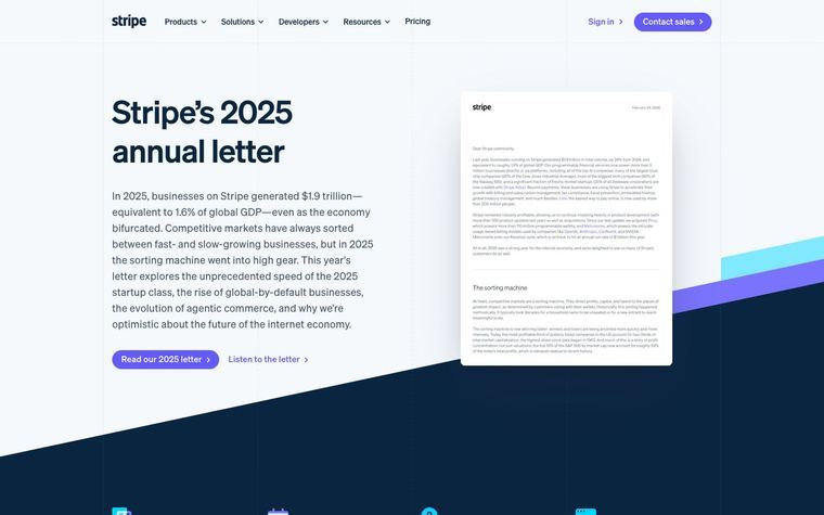 Stripe: Stripe’s 2025 annual letter